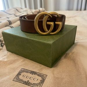 Gucci double G leather belt